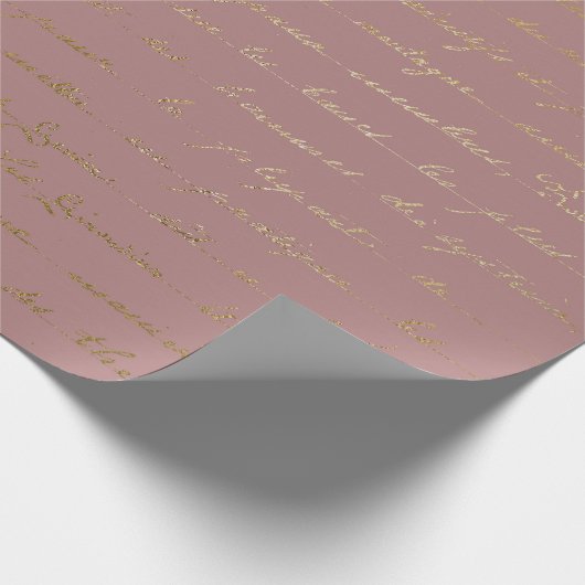 Old Script Gold Mauve Lila Blush Pink Royal Paris Cadeaupapier (Hoek)