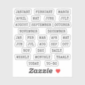 Old Script Monthly Index Tabs Tab Binder Divider Sticker (Vel)