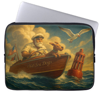 Old Sea Dogs: a sailor and his trusty canine Laptop Sleeve