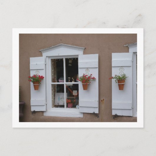 Old Shutter Windows Santa Fe New Mexico Briefkaart (Voorkant)