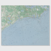 Old Southern North Carolina Coast Map (1953) Cadeaupapier (Vlak)