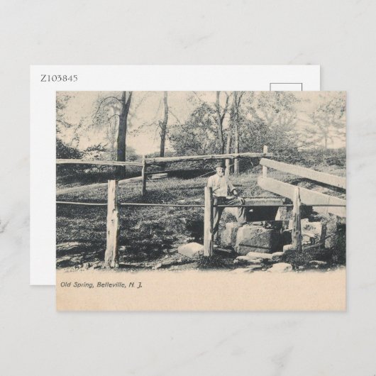 Old Spring, Belleville, NJ 1907 Briefkaart (Voorkant / Achterkant)