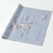 Old St Martin, Anguilla & St Barts Island Map  Cadeaupapier (Uitgerold)