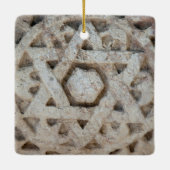 Old Star of David carving, Israël Keramisch Ornament (Achterkant)
