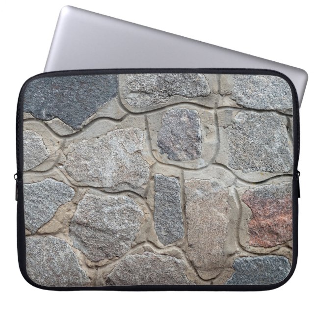 Old stone masonry textureabstract, architectuur, h laptop sleeve (Voorkant)