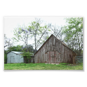 Old Texas Barn en Shed Foto Afdruk