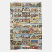 Old Texas Briefkaarten Kitchen Towels Theedoek (Verticaal)