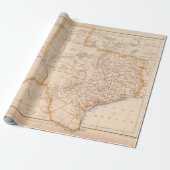 Old Texas Map (1857) TX Lone Star State Cadeaupapier (Uitgerold)