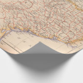 Old Texas Map (1857) TX Lone Star State Cadeaupapier (Hoek)