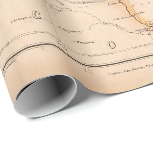 Old Texas Map (1857) TX Lone Star State Cadeaupapier (Rol Hoek)