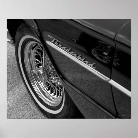 Old Thunderbird Black en White Poster (Voorkant)