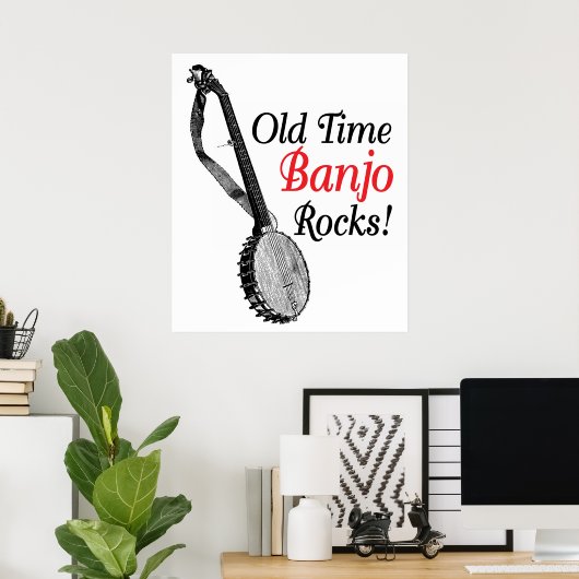 Old Time Banjo Poster (Thuiskantoor)