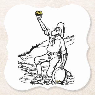 Old Time Gold Miner Prospector Kartonnen Onderzetters