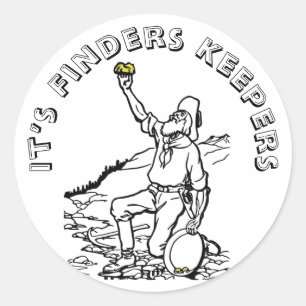 Old Time Gold Prospector Ronde Sticker