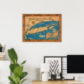 Old Time Long Island Map Poster (Thuiskantoor)