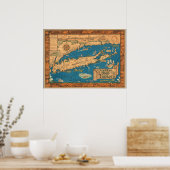 Old Time Long Island Map Poster (Keuken)