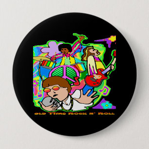 Old Time Rock N' Roll Ronde Button 4,0 Cm