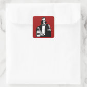 Old Time Vampire Trick-or-Treer Vierkante Sticker (Tas)