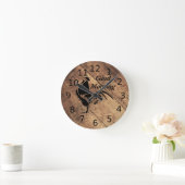 Old Timer Black Rooster Silhouette Ronde Klok (Huis)