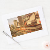 Old Times Square Rechthoekige Sticker (Envelop)