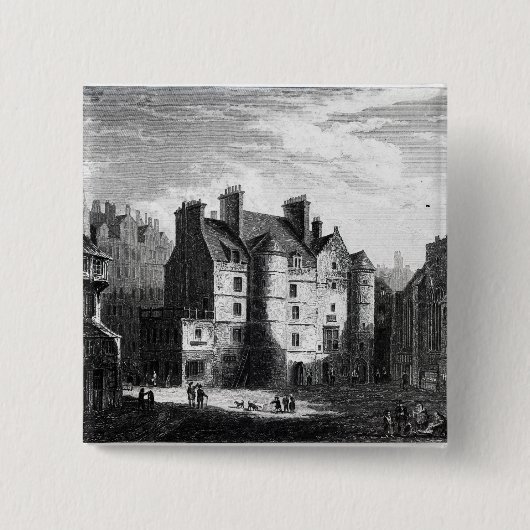 Old Tolbooth, Edinburgh Vierkante Button 5,1 Cm (Voorkant)