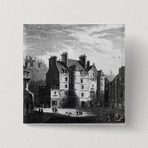 Old Tolbooth, Edinburgh Vierkante Button 5,1 Cm