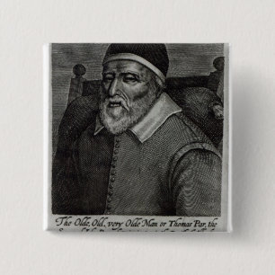 Old Tom Parr, 1635 Vierkante Button 5,1 Cm