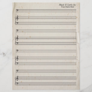 Old Torn Edges Blank Sheet Music Bass Clef