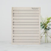 Old Torn Edges Blank Sheet Music Bass Clef (Staand voorkant)