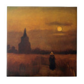 Old Tower In The Fields by Vincent van Gogh Tegeltje (Voorkant)