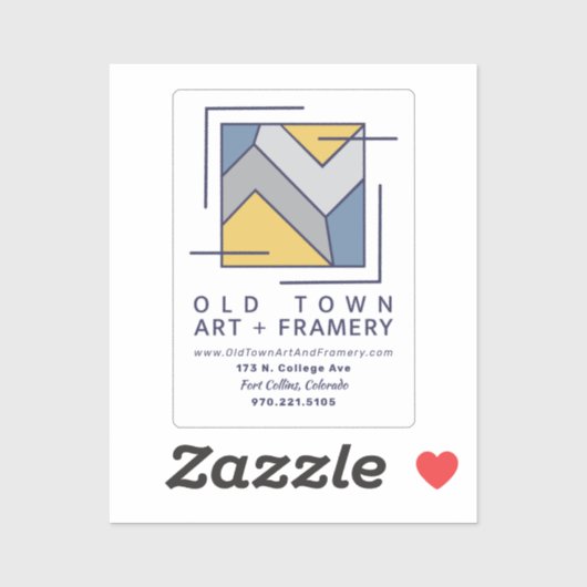 Old Town Art And Framery Business Sticker (Feuille)