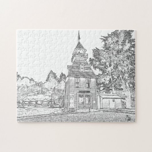 Old Town Auburn Firehouse Legpuzzel (Horizontaal)