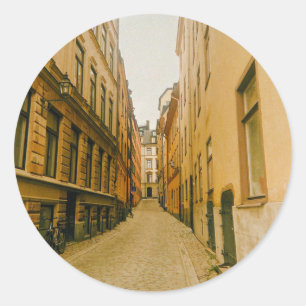 Old Town, Gamla Stan, Stockholm, Zweden Ronde Sticker