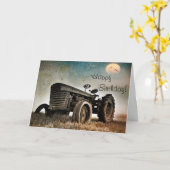 Old Tractor Birthday Kaart (Gele Bloem)