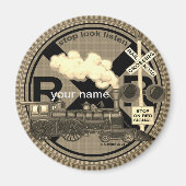 Old Train custom name magnet Magneet (Voorkant)