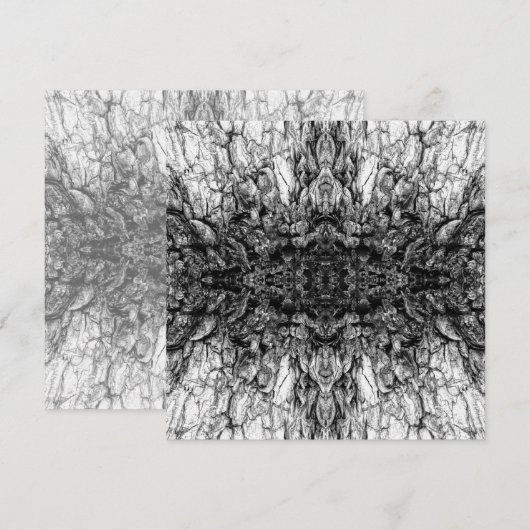 Old Tree Bark Black And White Photo Pattern Design Kaart (Voorkant / Achterkant)