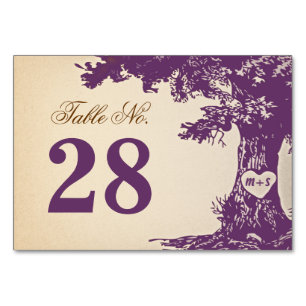 Old Tree Mariage Numéro de table Cartes de place C