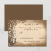 Old Tree rustieke bruiloft RSVP kaarten Kaartje (Voorkant / Achterkant)