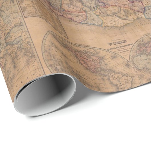 Old U.S. Map Rolled Wrapping Paper Gift Wrap Cadeaupapier (Rol Hoek)