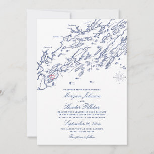 OLD VERSION Casco Bay Map Weddenschap Save The Date