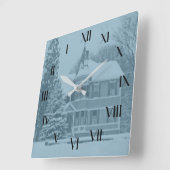 Old Victorian House Backward Clock Vierkante Klok (Hoek)
