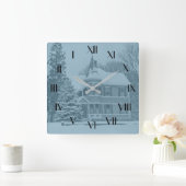 Old Victorian House Backward Clock Vierkante Klok (Huis)