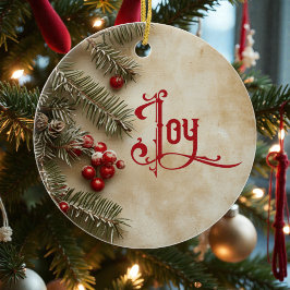 Old Victorian Rustic Family Personalized Keramisch Ornament