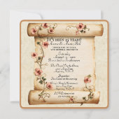 Old Vintage Scroll 25 Years Vow Renewal Invitation (Voorkant)