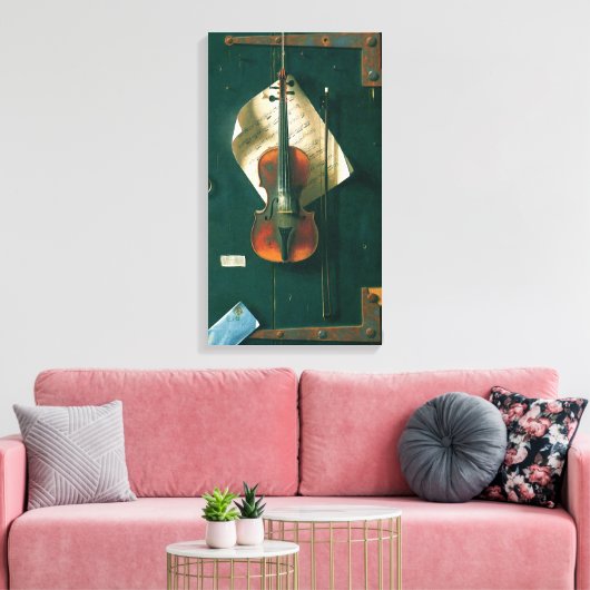 Old Violin stille Life van William Michael Harnett Canvas Afdruk (Insitu (Woonkamer))