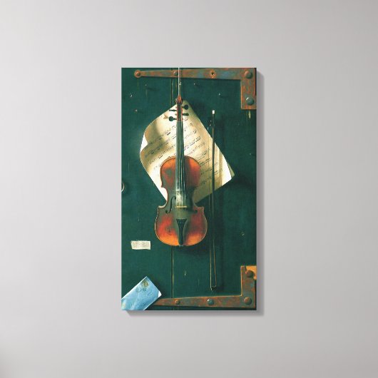 Old Violin stille Life van William Michael Harnett Canvas Afdruk (Voorkant)