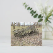 Old Wagon À L'Automne Sur La Prairie - Carte Posta (Debout devant)