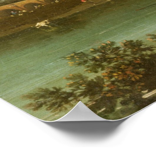 Old Walton's Bridge, 1755 (olie op canvas) Poster (Hoek)