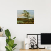 Old Walton's Bridge, 1755 (olie op canvas) Poster (Thuiskantoor)