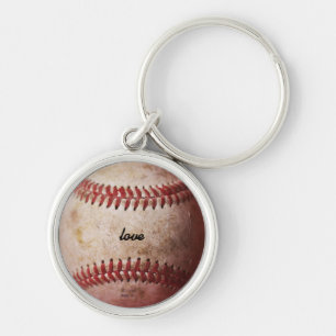 Old Weathered Baseball Gepersonaliseerd Sleutelhan Sleutelhanger